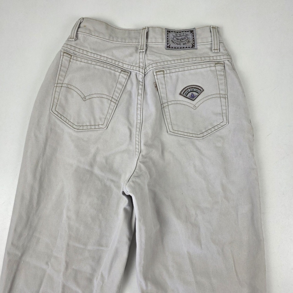 VTG Levi's Native Blue Jeans Womens 6 Beige High Rise Straight Denim Pants USA